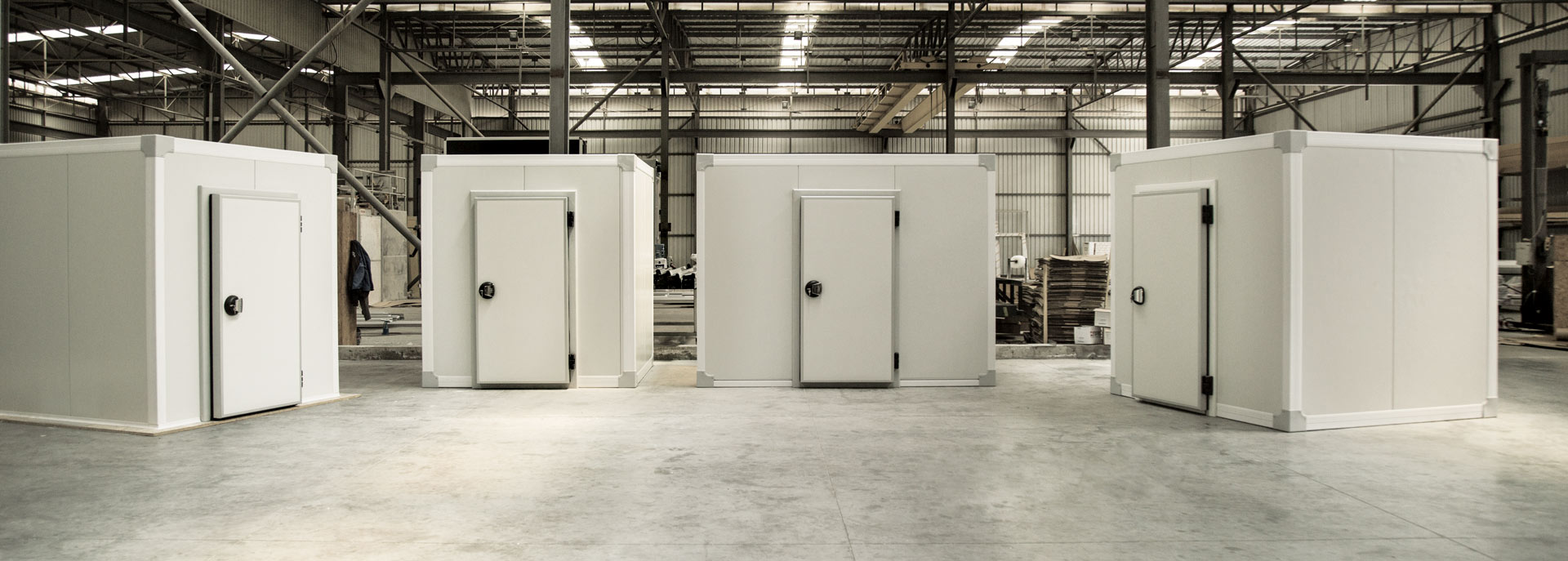commercial cold room installation done in a factory