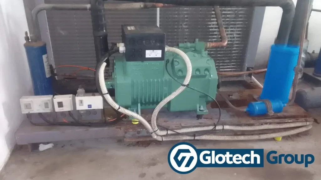 Bitzer 4PES-12Y compressor installed on commercial refrigeration system