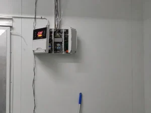 Temperature control panel inside the Popco Ice Cream walk in freezer