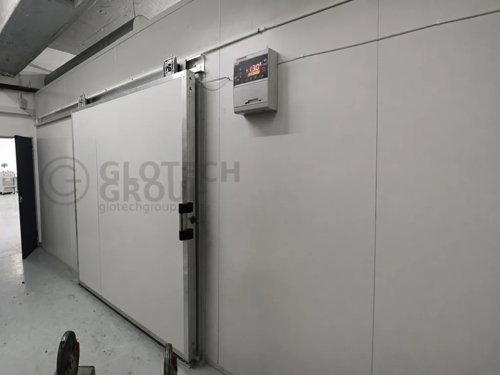 Sliding door installation for the Popco Ice Cream walk in freezer in Salt River