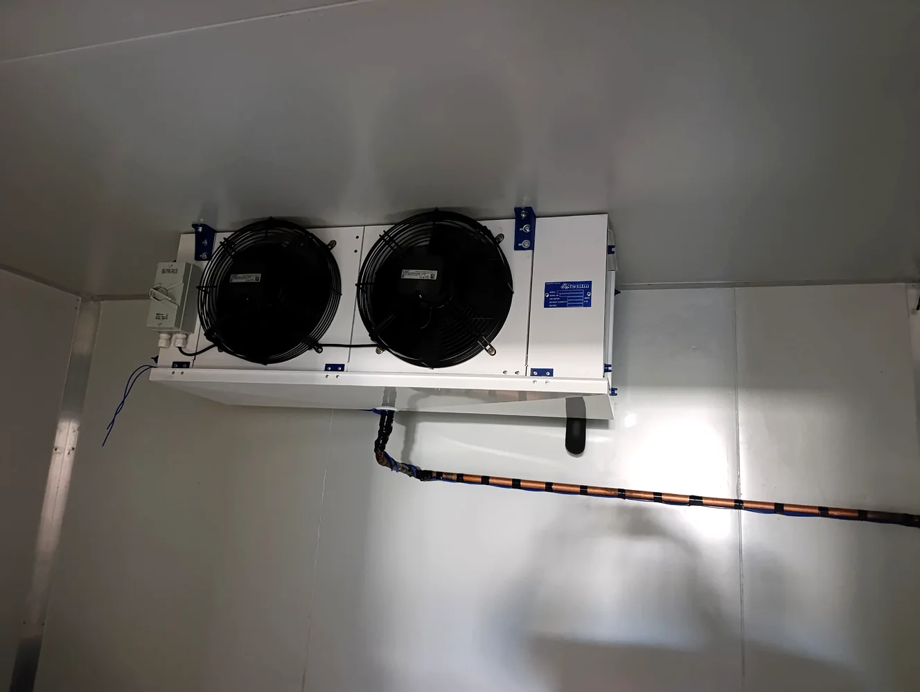 Walk-in freezer evaporator and copper refrigeration pipework installed for Better Batters