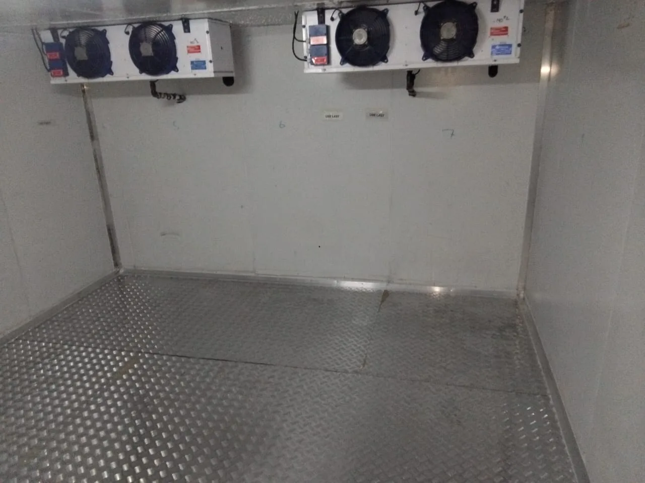 Twin evaporator units inside the Bin Rashied Diep River walk-in freezer