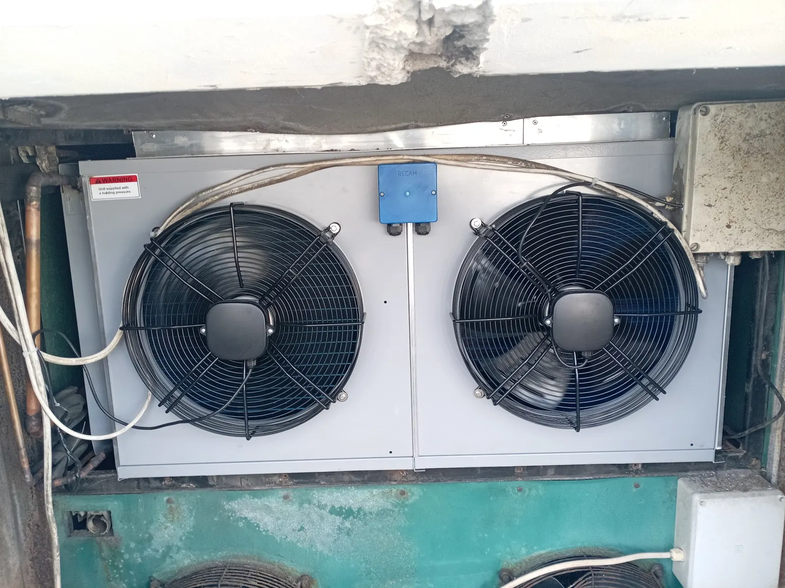 New condenser unit installed for the Combined Abalone refrigeration system in Hermanus