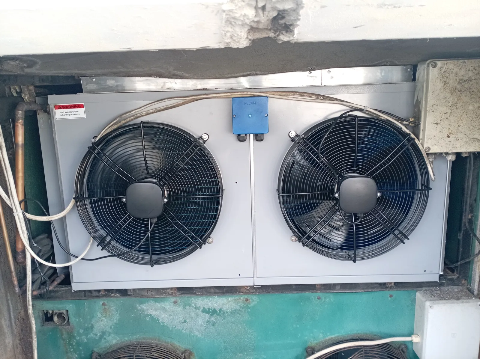 Front view of the replacement condenser installed at Combined Abalone in Hermanus