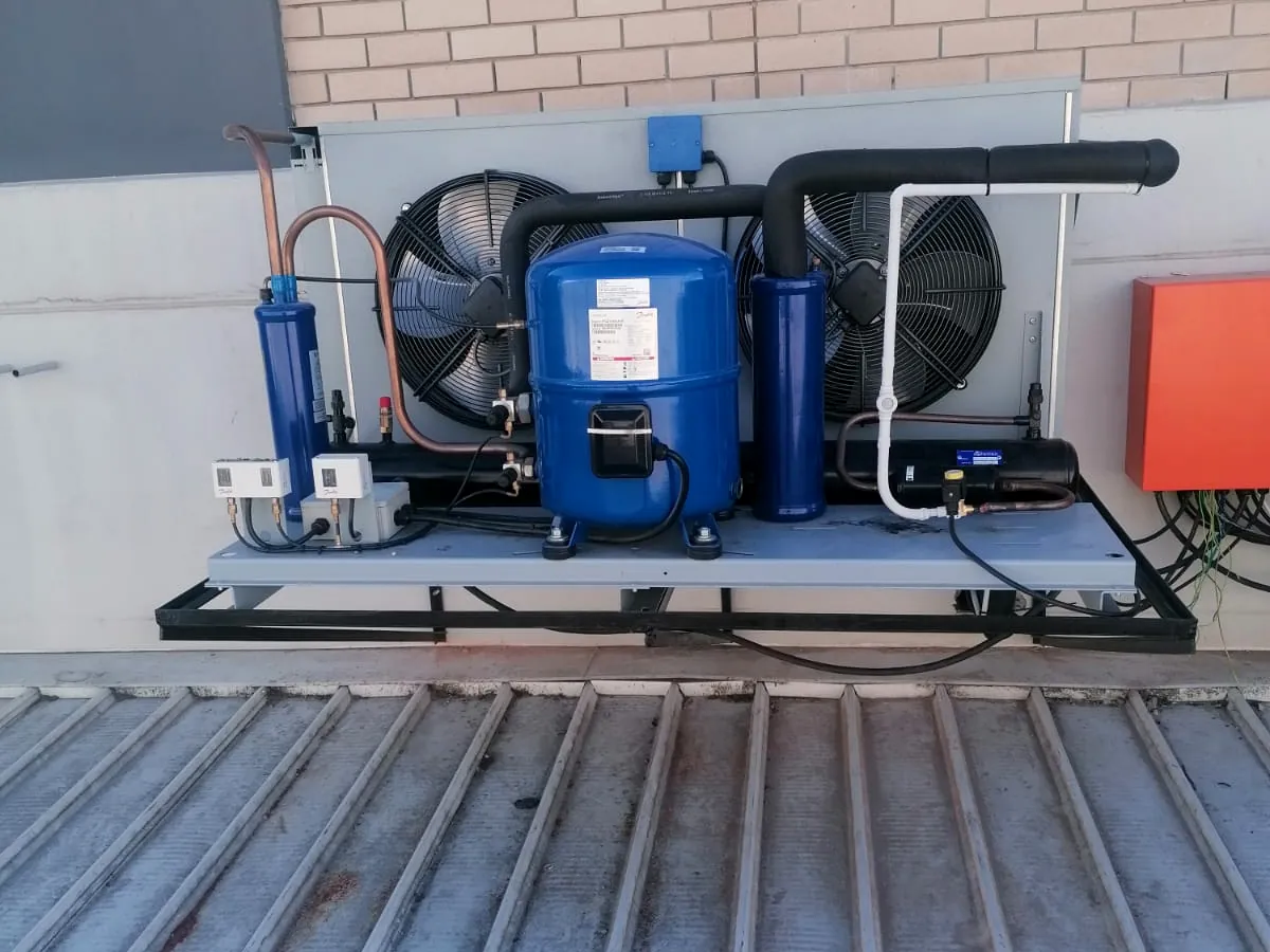 Commercial blast freezer condensing unit installed at Food Directions in Airport Industrial