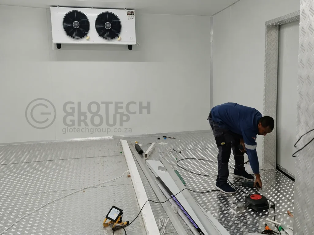 Popco Ice Cream walk in freezer interior installation in Salt River
