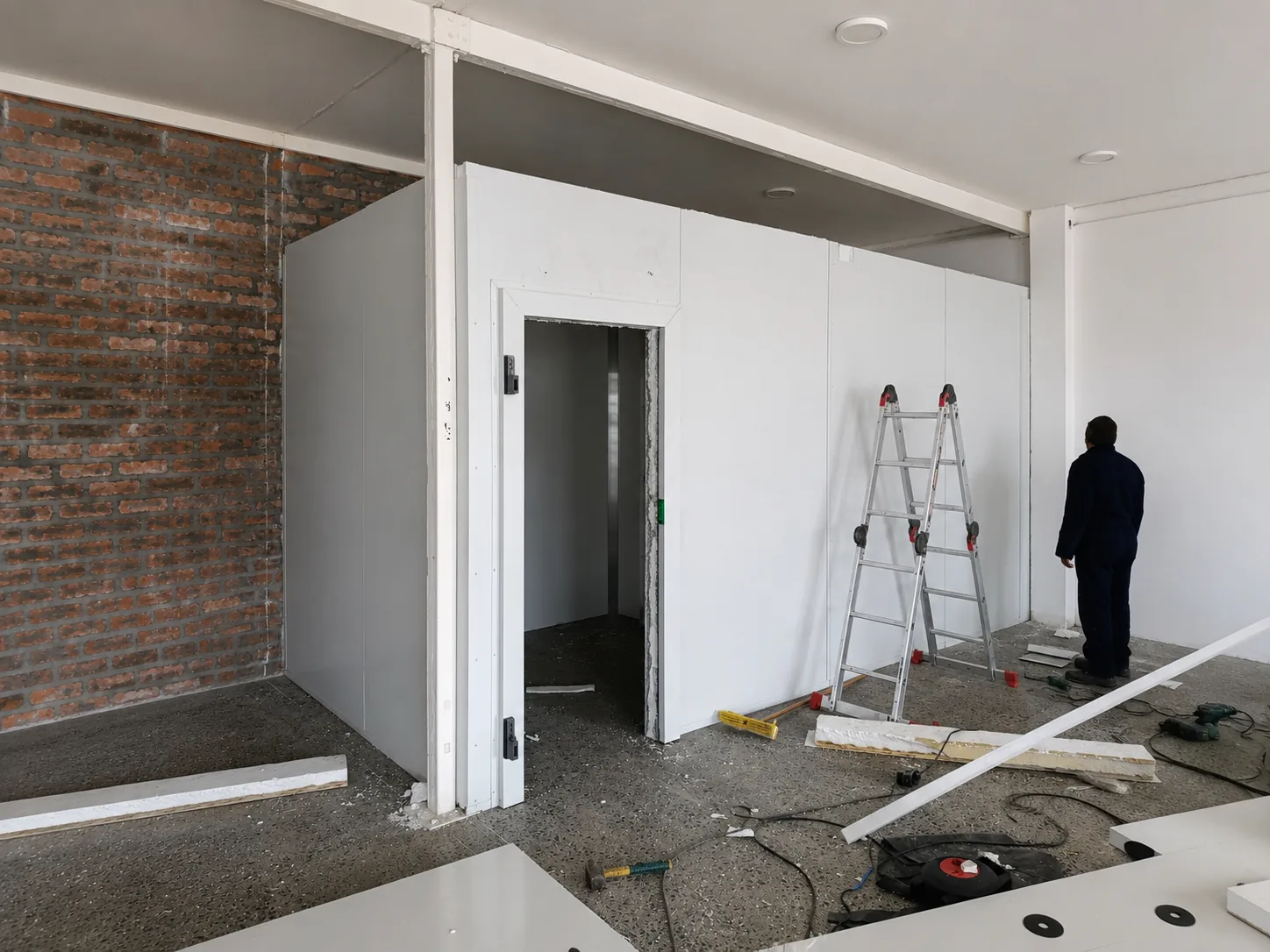 walk-in cold room installation in progress - Bin Rashied Salt River