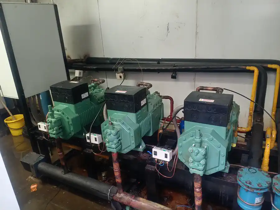 Completed Bitzer compressor rack for the Spar Wellington Multiflex system