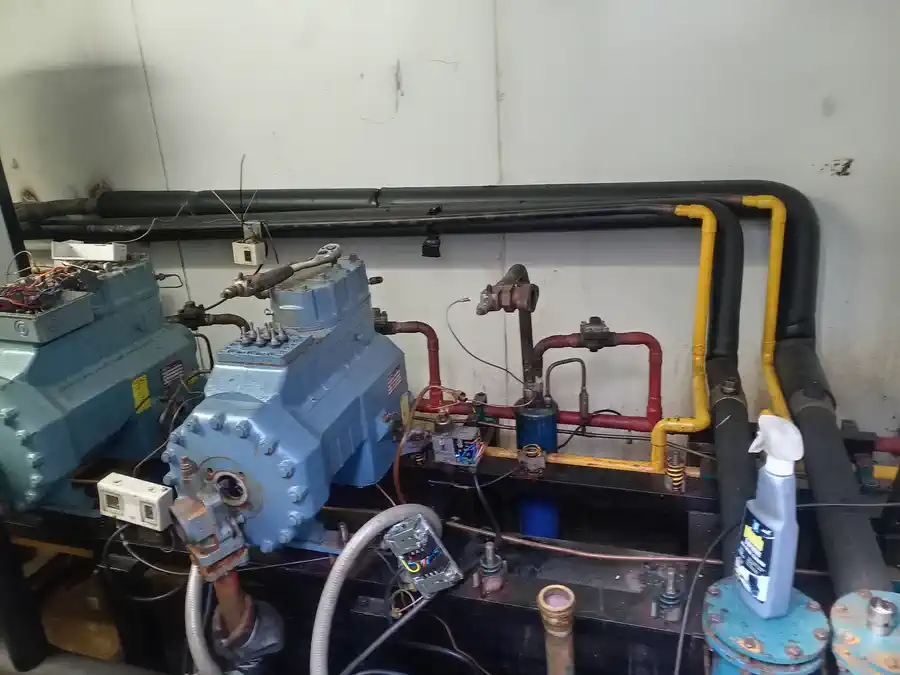 Existing refrigeration compressors before the Spar Wellington system upgrade